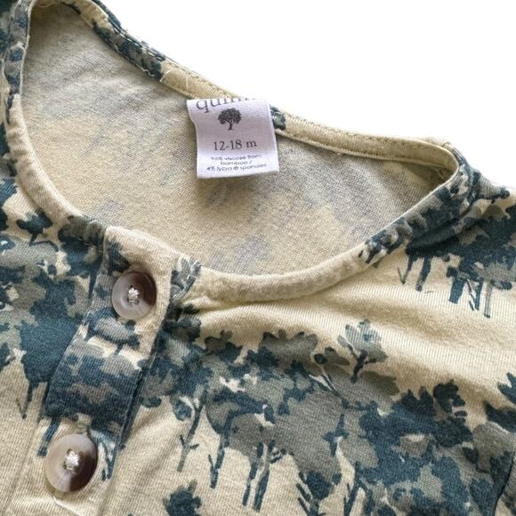 Kate Quinn Organic Bamboo Green Tree Print Bubble - Size 12-18 months - Picture 2 of 3